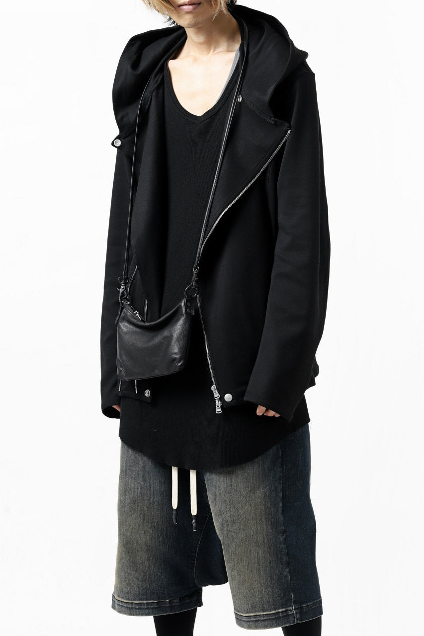 Load image into Gallery viewer, ISAMU KATAYAMA BACKLASH HOODED RIDERS BLOUSON / STRETCH RAYON SILK (BLACK)
