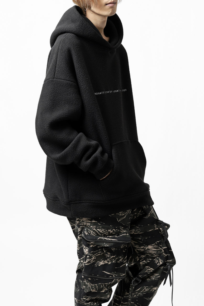 画像をギャラリービューアに読み込む, A.F ARTEFACT "FLUFFY" EMBROIDERED HOODIE / BomberFLEECE (BLACK)