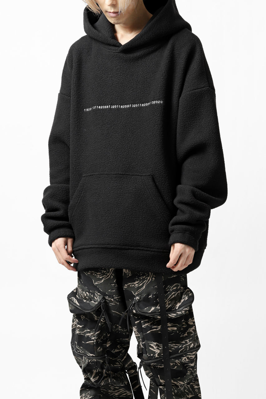 画像をギャラリービューアに読み込む, A.F ARTEFACT "FLUFFY" EMBROIDERED HOODIE / BomberFLEECE (BLACK)