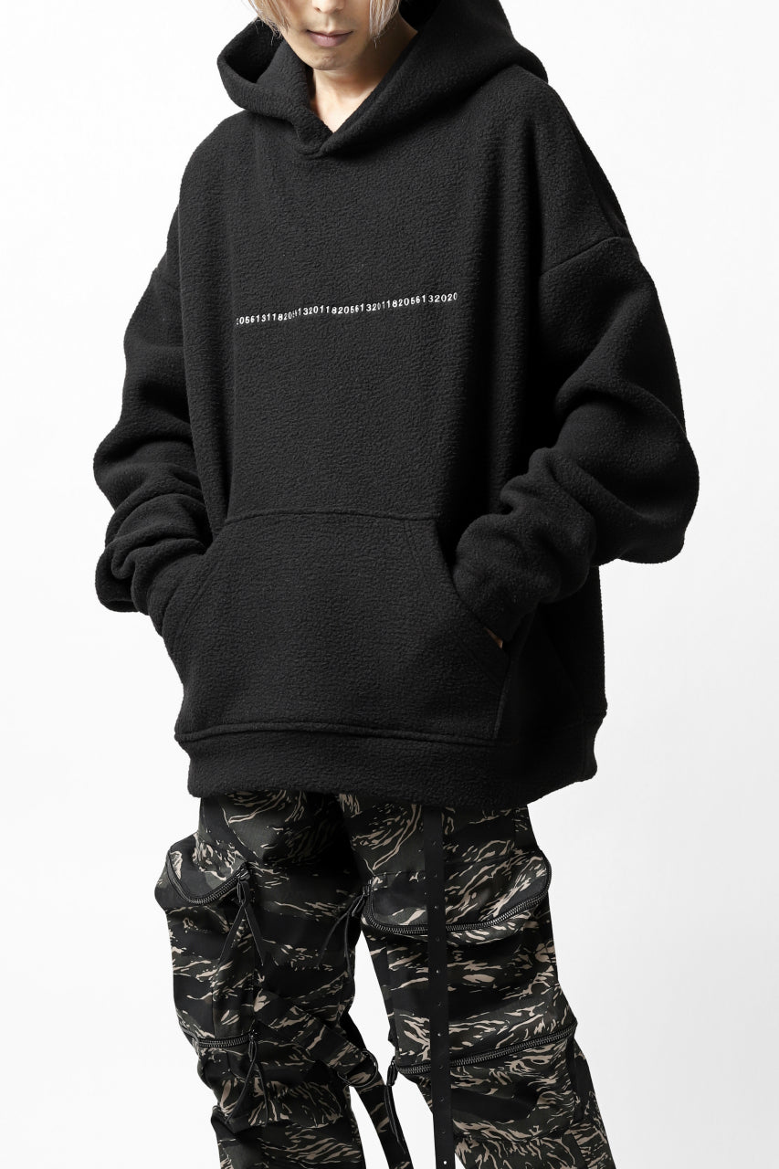 画像をギャラリービューアに読み込む, A.F ARTEFACT "FLUFFY" EMBROIDERED HOODIE / BomberFLEECE (BLACK)