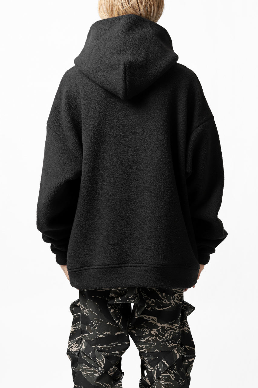 画像をギャラリービューアに読み込む, A.F ARTEFACT "FLUFFY" EMBROIDERED HOODIE / BomberFLEECE (BLACK)