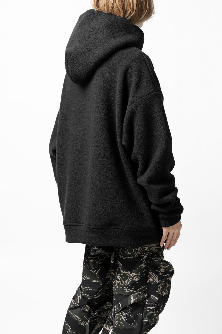 画像をギャラリービューアに読み込む, A.F ARTEFACT "FLUFFY" EMBROIDERED HOODIE / BomberFLEECE (BLACK)