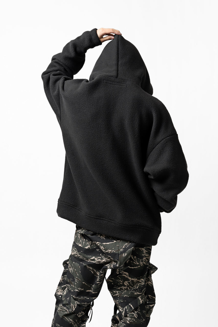 画像をギャラリービューアに読み込む, A.F ARTEFACT "FLUFFY" EMBROIDERED HOODIE / BomberFLEECE (BLACK)