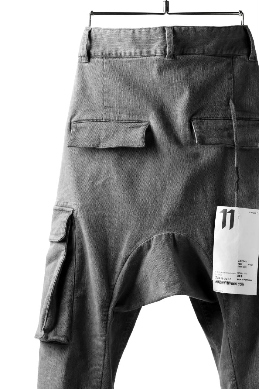 画像をギャラリービューアに読み込む, 11 BY BORIS BIDJAN SABERI CARGO POCKET PANT "P21B-F1451" (STRETCH DENIM / USED GREY)