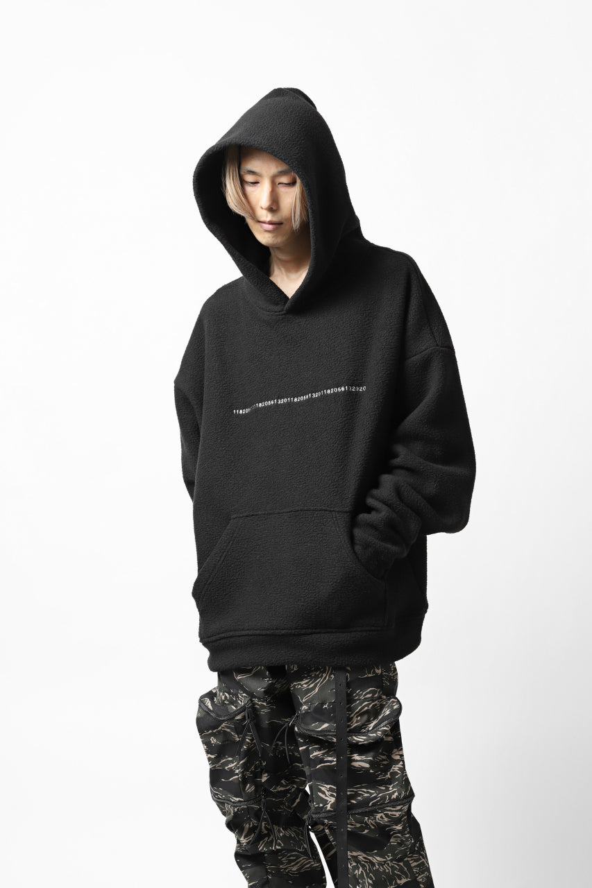 画像をギャラリービューアに読み込む, A.F ARTEFACT "FLUFFY" EMBROIDERED HOODIE / BomberFLEECE (BLACK)