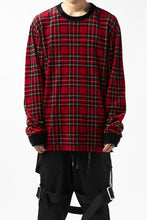 Load image into Gallery viewer, mastermind JAPAN TARTAN CHECK LS TOPS / JACQUARD VELOUR (RED)
