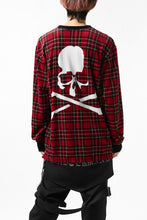 Load image into Gallery viewer, mastermind JAPAN TARTAN CHECK LS TOPS / JACQUARD VELOUR (RED)