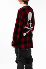 Load image into Gallery viewer, mastermind JAPAN BLOCK CHECK LS TOPS / JACQUARD VELOUR (RED)