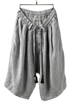 画像をギャラリービューアに読み込む, _vital tucked volume short pants / japanese-ink dyed linen (L.GREY)