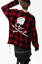 Load image into Gallery viewer, mastermind JAPAN BLOCK CHECK LS TOPS / JACQUARD VELOUR (RED)