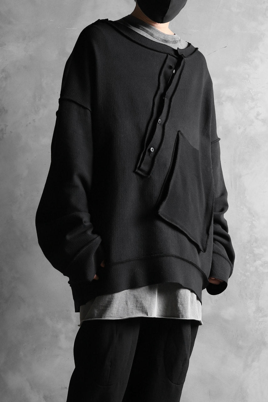 画像をギャラリービューアに読み込む, SOSNOVSKA exclusive SLASH COMBINATION SWEATER TOP (BLACK)