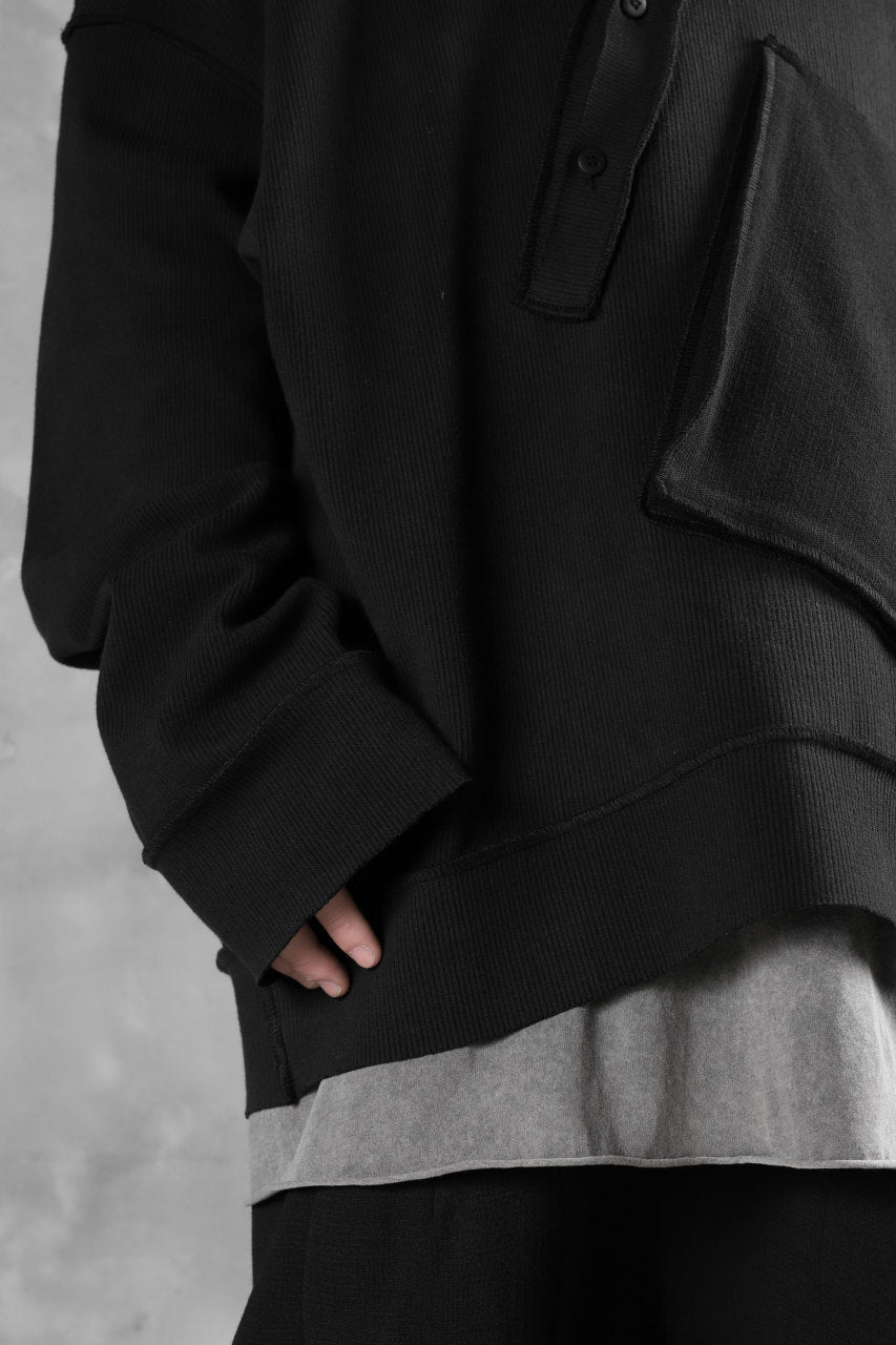 画像をギャラリービューアに読み込む, SOSNOVSKA exclusive SLASH COMBINATION SWEATER TOP (BLACK)