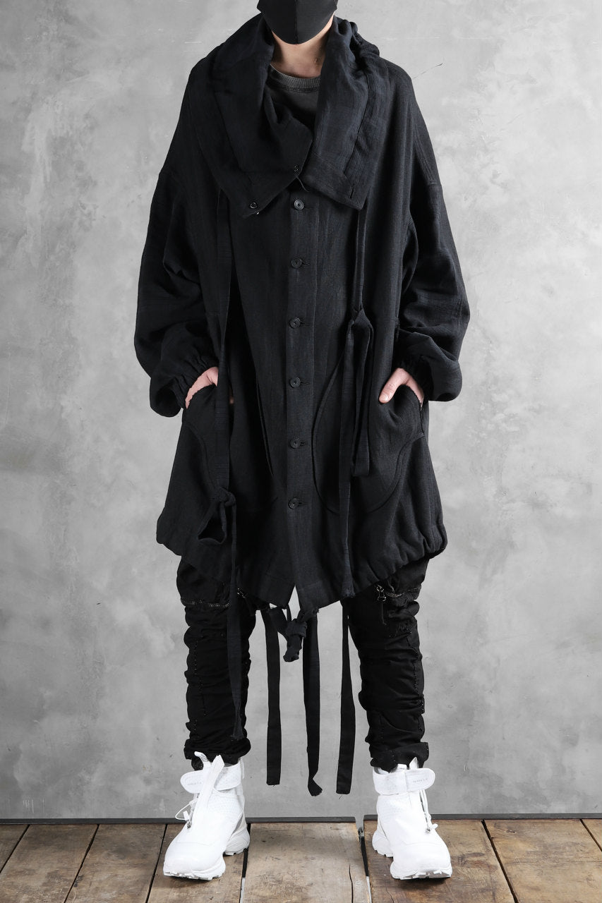 画像をギャラリービューアに読み込む, SOSNOVSKA exclusive COMBINED HOODIE JACKET (BLACK x CHECK)