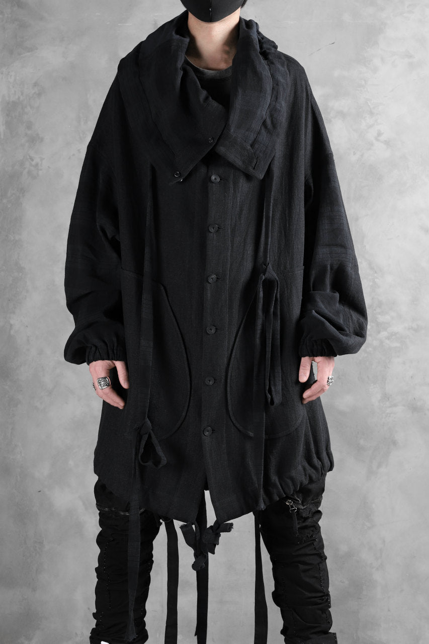 画像をギャラリービューアに読み込む, SOSNOVSKA exclusive COMBINED HOODIE JACKET (BLACK x CHECK)