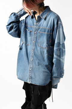 Load image into Gallery viewer, mastermind JAPAN WORK SHIRT / LIGHT OZ DENIM (INDIGO)