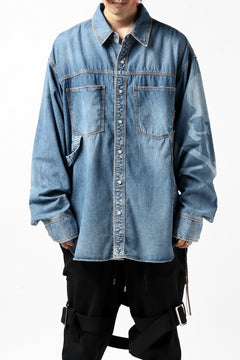 Load image into Gallery viewer, mastermind JAPAN WORK SHIRT / LIGHT OZ DENIM (INDIGO)