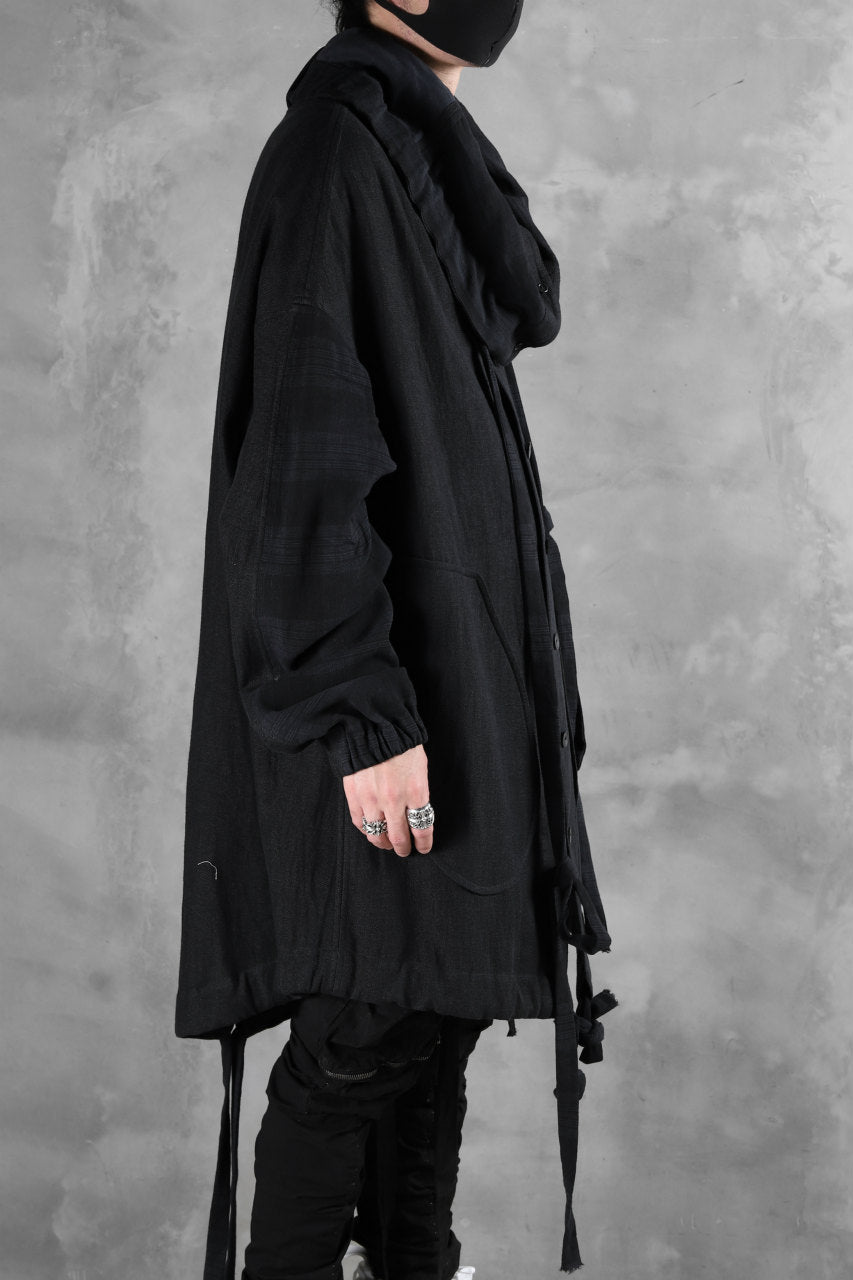 画像をギャラリービューアに読み込む, SOSNOVSKA exclusive COMBINED HOODIE JACKET (BLACK x CHECK)