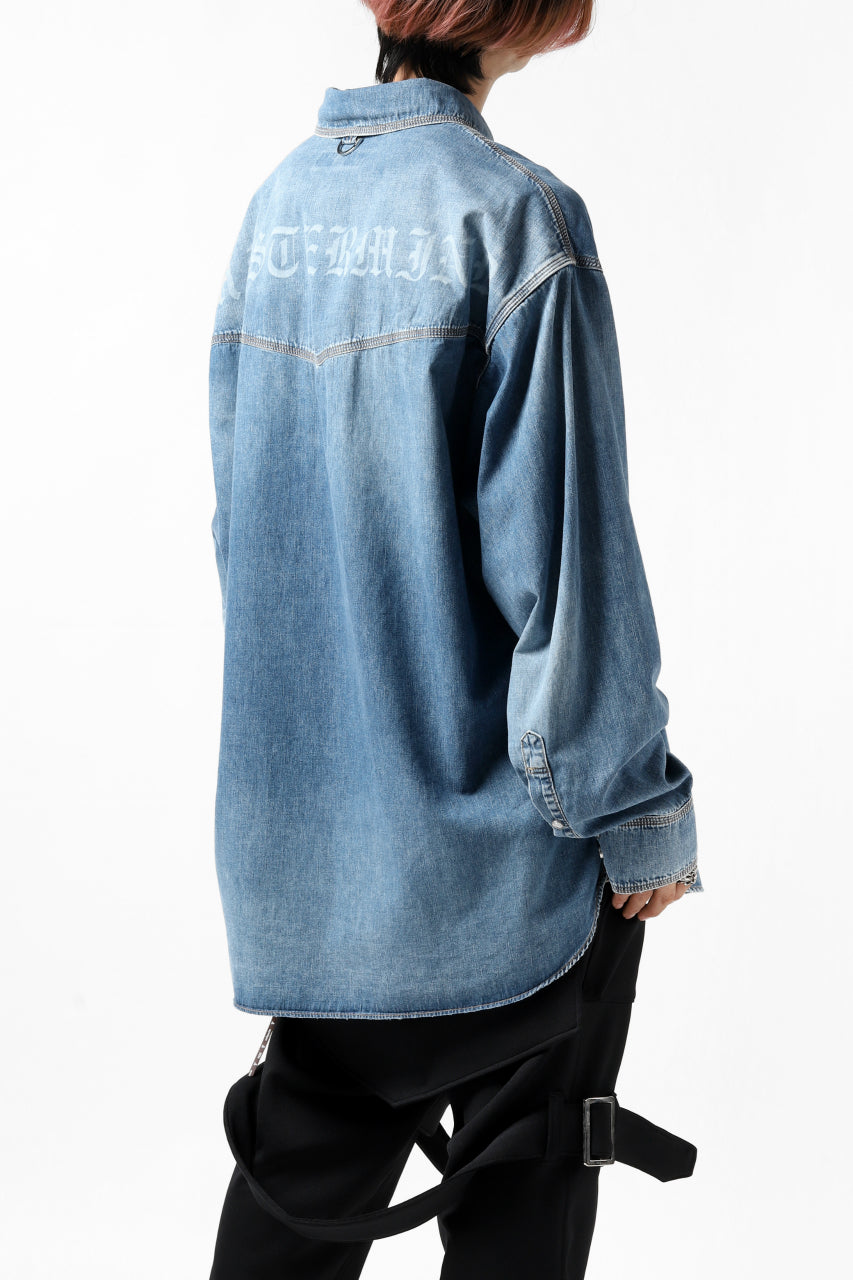 Load image into Gallery viewer, mastermind JAPAN WORK SHIRT / LIGHT OZ DENIM (INDIGO)