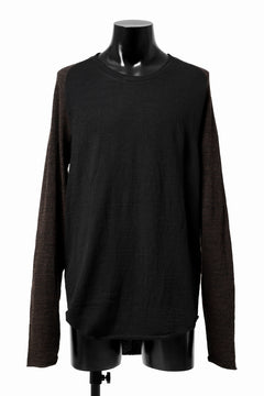 画像をギャラリービューアに読み込む, KLASICA D'ARCY RAGLAN REGULAR FIT PULL / JACQUARD KNIT JERSEY (BLACK x OLIVE)