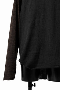 画像をギャラリービューアに読み込む, KLASICA D'ARCY RAGLAN REGULAR FIT PULL / JACQUARD KNIT JERSEY (BLACK x OLIVE)