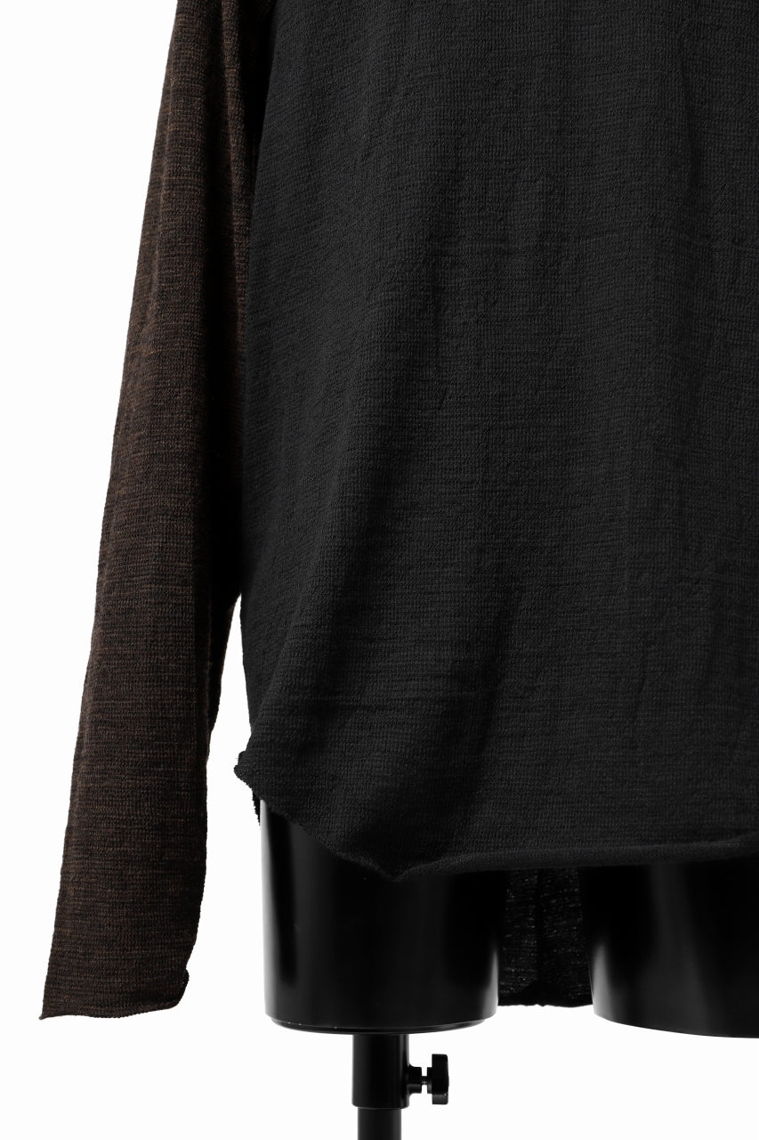 画像をギャラリービューアに読み込む, KLASICA D'ARCY RAGLAN REGULAR FIT PULL / JACQUARD KNIT JERSEY (BLACK x OLIVE)