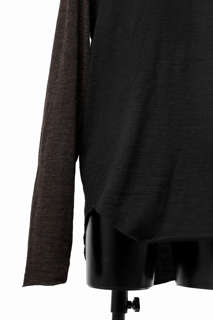 画像をギャラリービューアに読み込む, KLASICA D'ARCY RAGLAN REGULAR FIT PULL / JACQUARD KNIT JERSEY (BLACK x OLIVE)