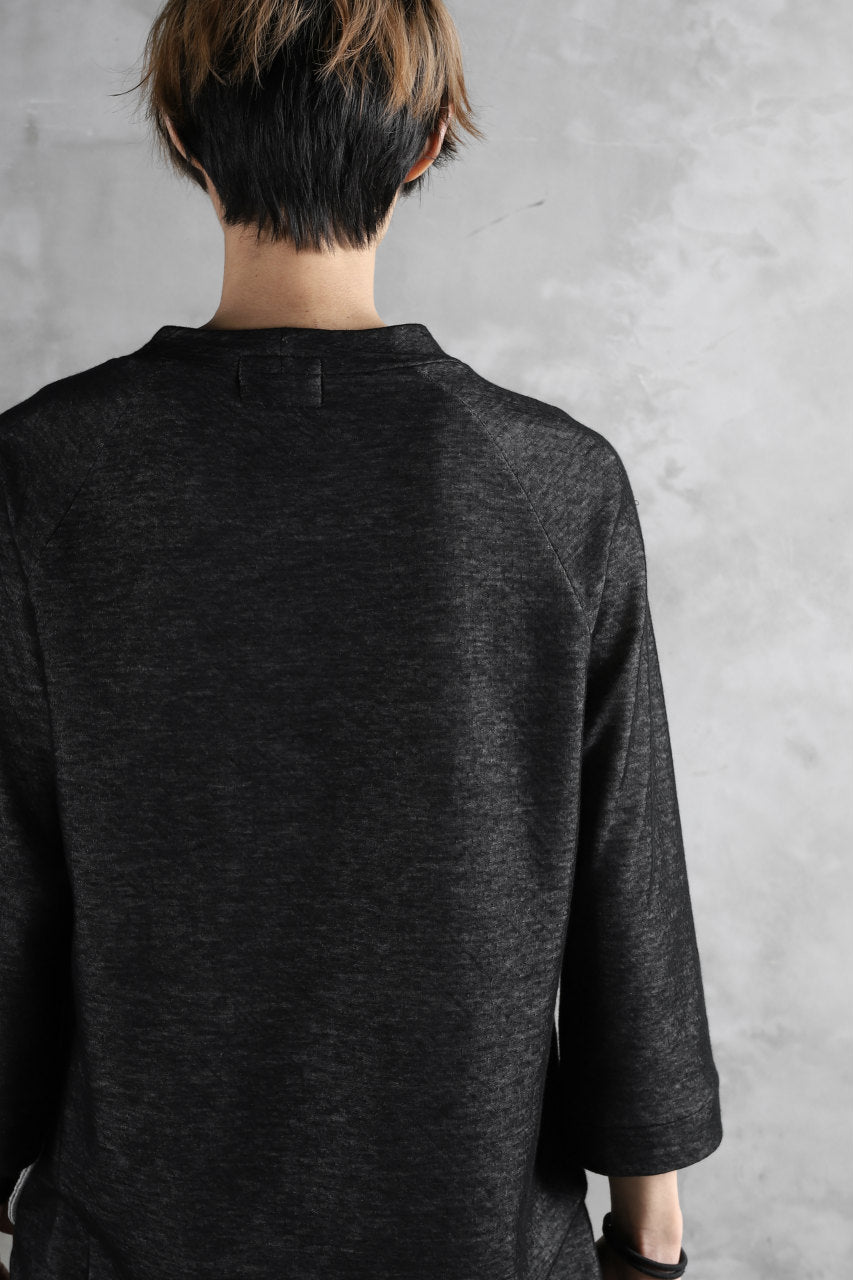 画像をギャラリービューアに読み込む, SOSNOVSKA exclusive DOUBLE JERSEY TOPS with PATCH DETAIL (BLACK x GREY)