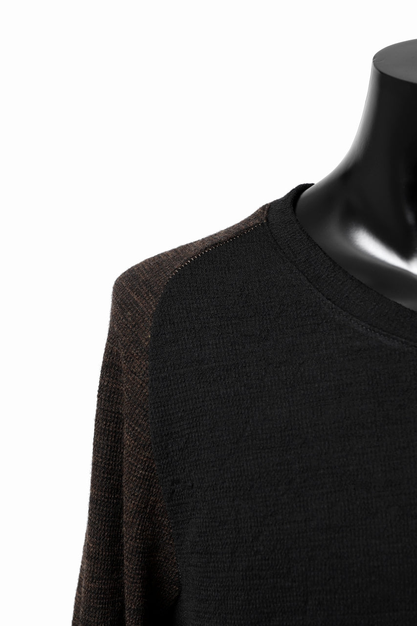 画像をギャラリービューアに読み込む, KLASICA D'ARCY RAGLAN REGULAR FIT PULL / JACQUARD KNIT JERSEY (BLACK x OLIVE)