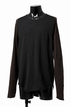 画像をギャラリービューアに読み込む, KLASICA D'ARCY RAGLAN REGULAR FIT PULL / JACQUARD KNIT JERSEY (BLACK x OLIVE)