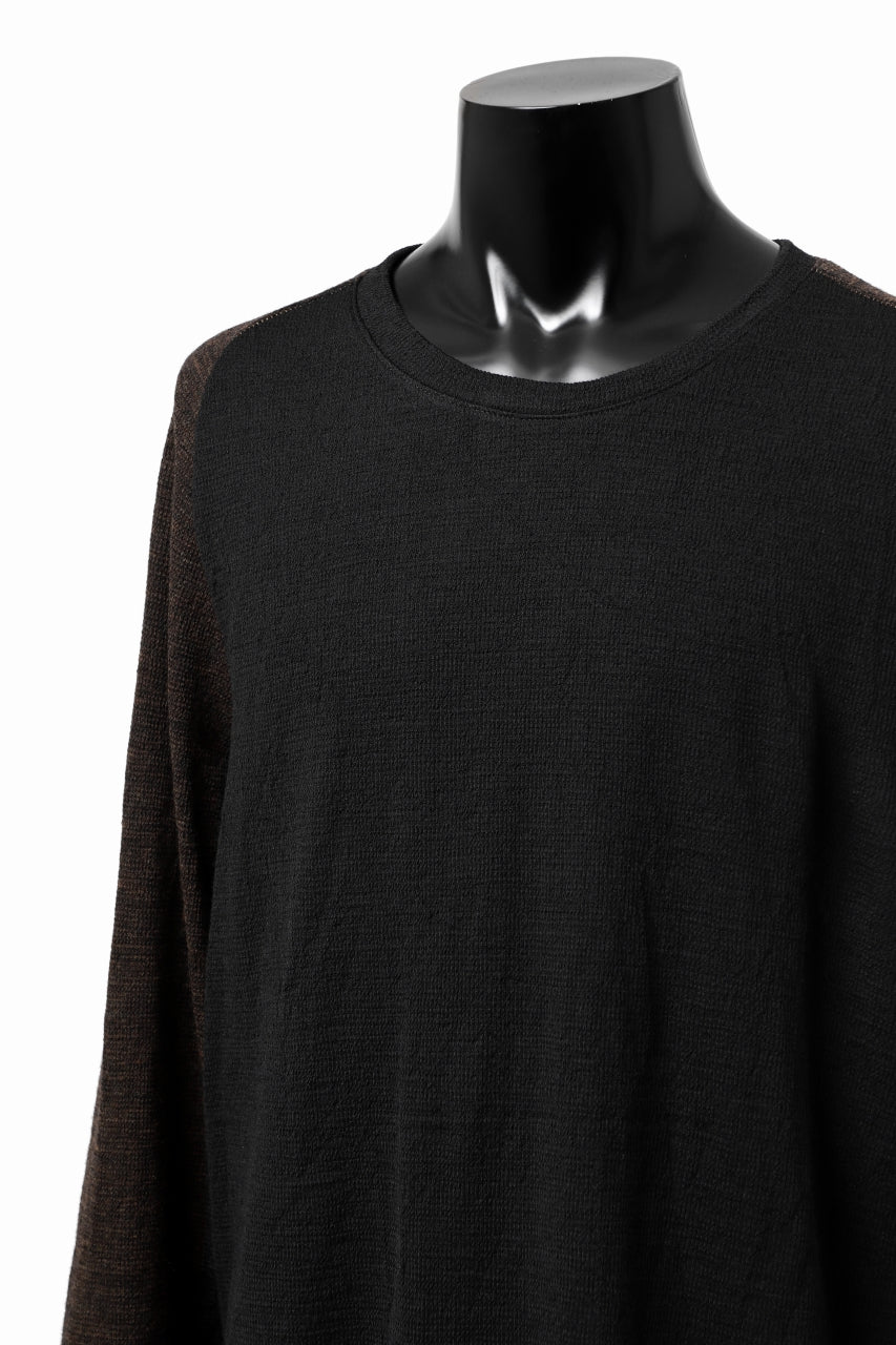 画像をギャラリービューアに読み込む, KLASICA D'ARCY RAGLAN REGULAR FIT PULL / JACQUARD KNIT JERSEY (BLACK x OLIVE)