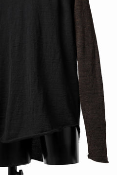 画像をギャラリービューアに読み込む, KLASICA D'ARCY RAGLAN REGULAR FIT PULL / JACQUARD KNIT JERSEY (BLACK x OLIVE)