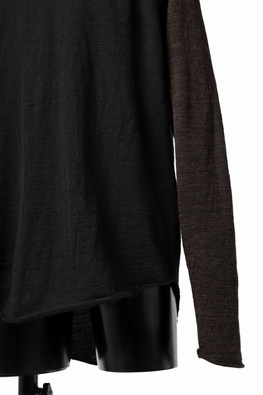 画像をギャラリービューアに読み込む, KLASICA D'ARCY RAGLAN REGULAR FIT PULL / JACQUARD KNIT JERSEY (BLACK x OLIVE)