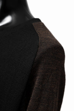 画像をギャラリービューアに読み込む, KLASICA D'ARCY RAGLAN REGULAR FIT PULL / JACQUARD KNIT JERSEY (BLACK x OLIVE)