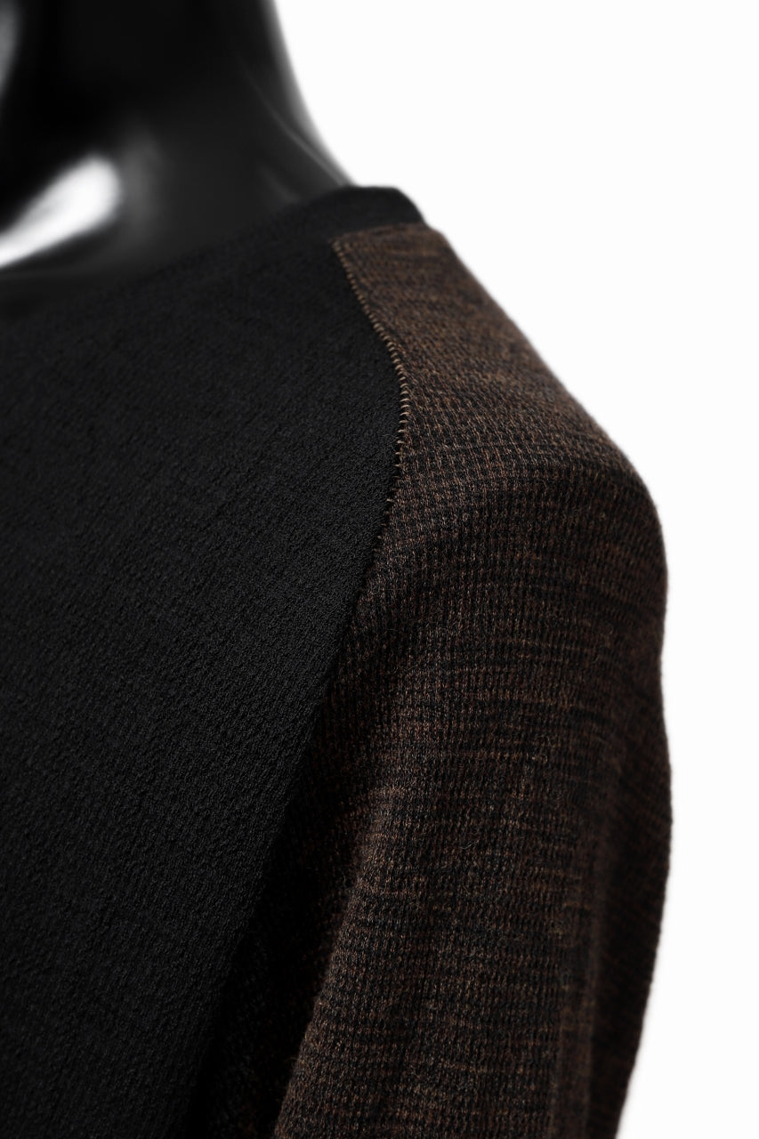 画像をギャラリービューアに読み込む, KLASICA D'ARCY RAGLAN REGULAR FIT PULL / JACQUARD KNIT JERSEY (BLACK x OLIVE)