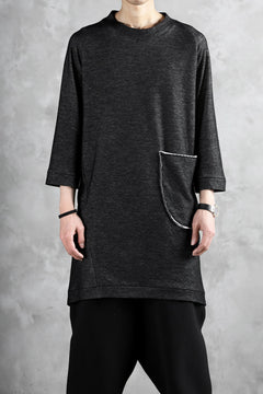 画像をギャラリービューアに読み込む, SOSNOVSKA exclusive DOUBLE JERSEY TOPS with PATCH DETAIL (BLACK x GREY)