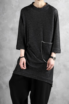 画像をギャラリービューアに読み込む, SOSNOVSKA exclusive DOUBLE JERSEY TOPS with PATCH DETAIL (BLACK x GREY)