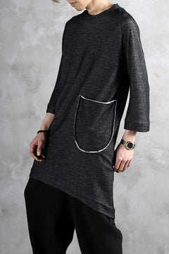 画像をギャラリービューアに読み込む, SOSNOVSKA exclusive DOUBLE JERSEY TOPS with PATCH DETAIL (BLACK x GREY)