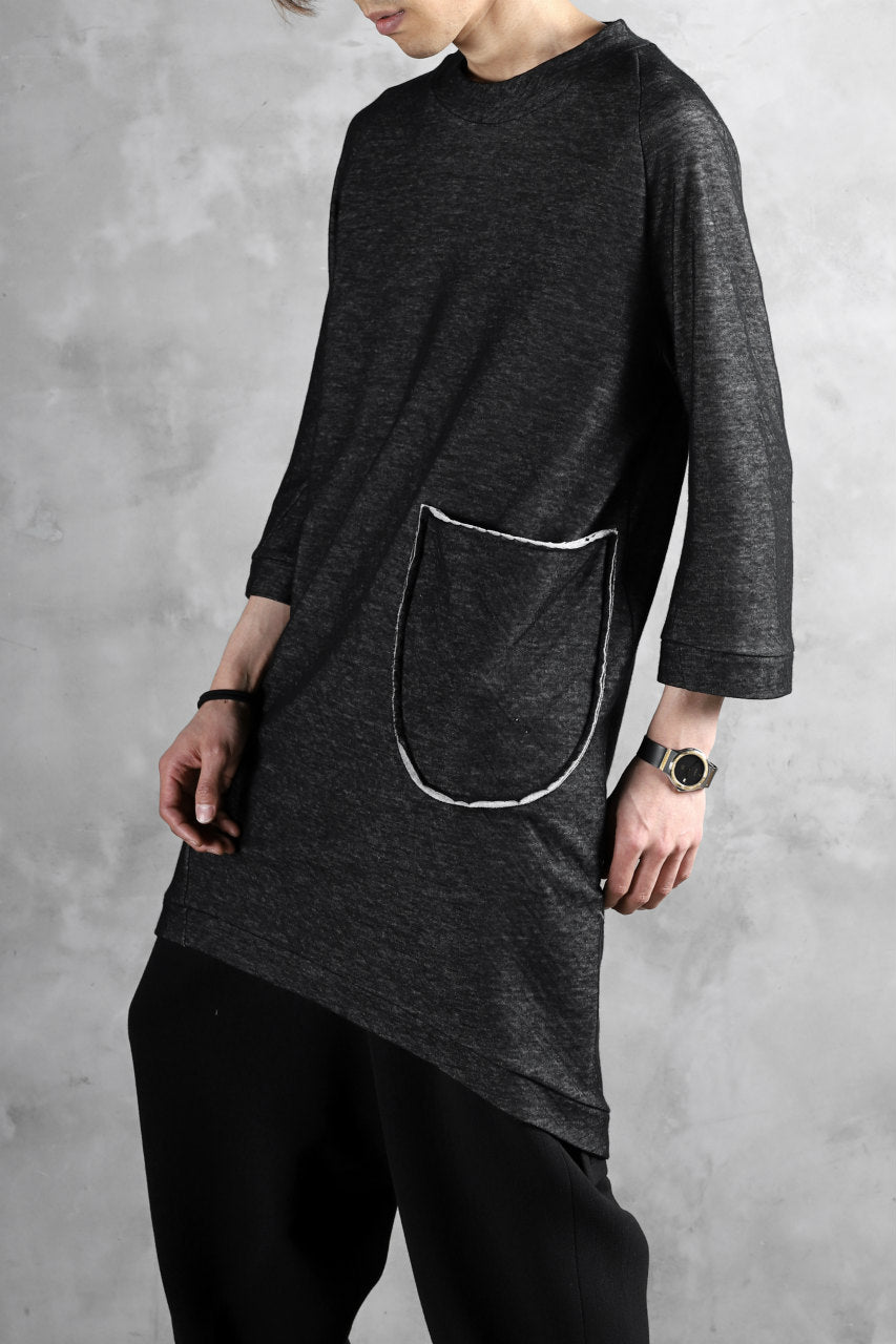 画像をギャラリービューアに読み込む, SOSNOVSKA exclusive DOUBLE JERSEY TOPS with PATCH DETAIL (BLACK x GREY)