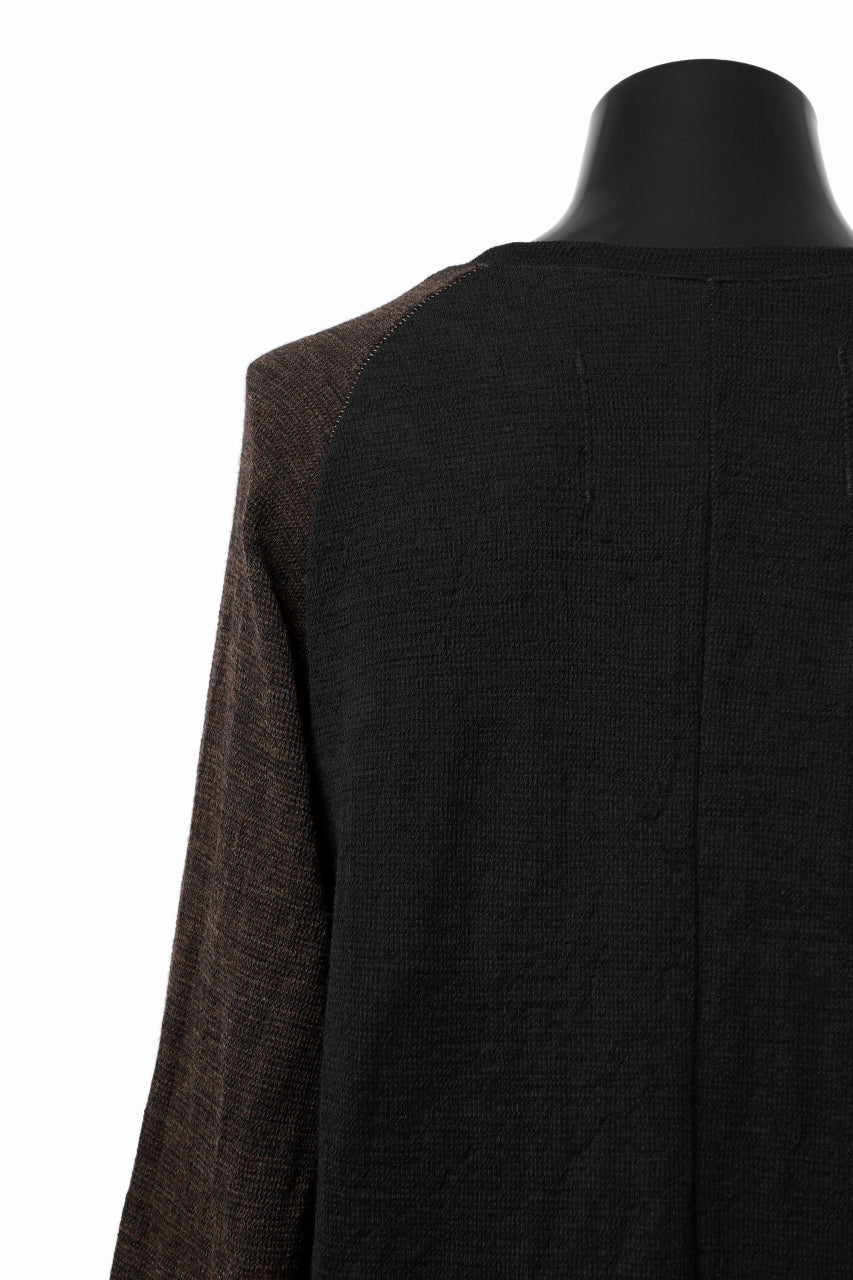 画像をギャラリービューアに読み込む, KLASICA D'ARCY RAGLAN REGULAR FIT PULL / JACQUARD KNIT JERSEY (BLACK x OLIVE)