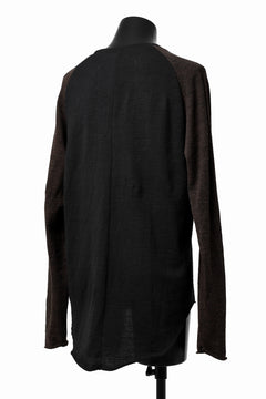 画像をギャラリービューアに読み込む, KLASICA D'ARCY RAGLAN REGULAR FIT PULL / JACQUARD KNIT JERSEY (BLACK x OLIVE)