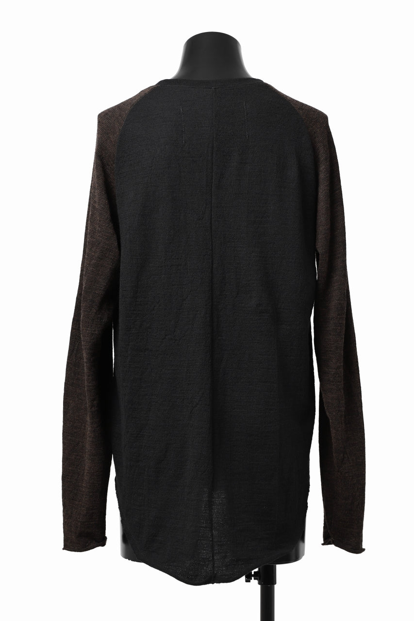 画像をギャラリービューアに読み込む, KLASICA D'ARCY RAGLAN REGULAR FIT PULL / JACQUARD KNIT JERSEY (BLACK x OLIVE)