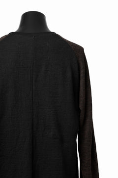 画像をギャラリービューアに読み込む, KLASICA D'ARCY RAGLAN REGULAR FIT PULL / JACQUARD KNIT JERSEY (BLACK x OLIVE)