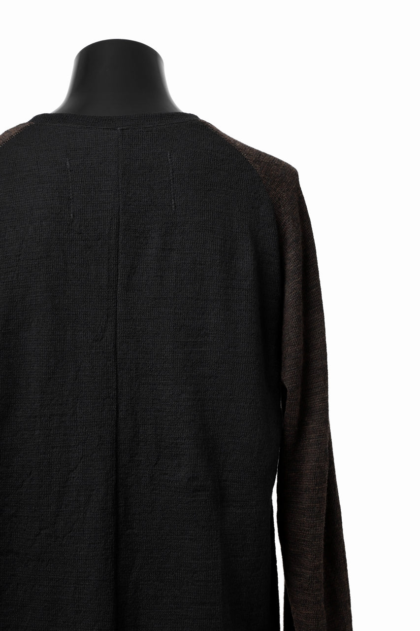 画像をギャラリービューアに読み込む, KLASICA D'ARCY RAGLAN REGULAR FIT PULL / JACQUARD KNIT JERSEY (BLACK x OLIVE)