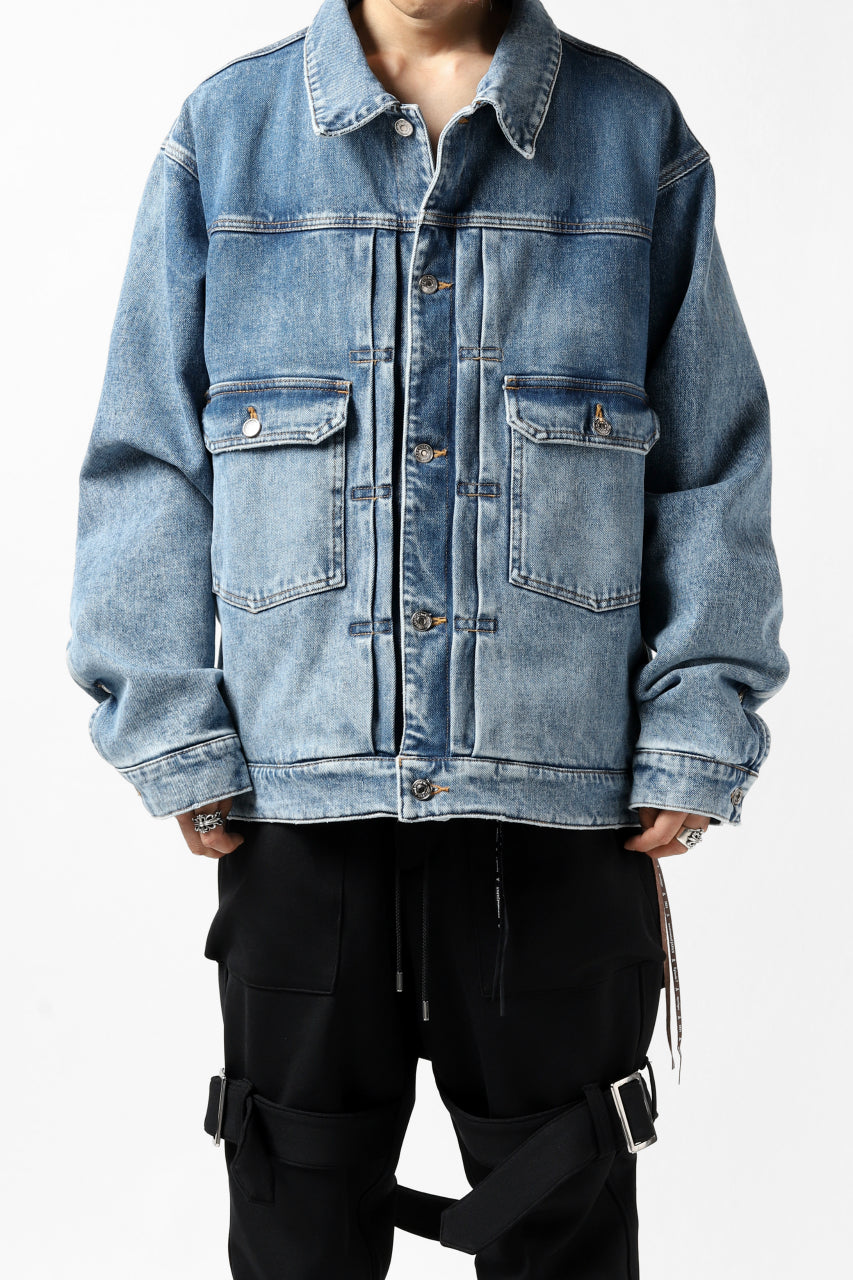 Load image into Gallery viewer, mastermind JAPAN TRUCKER JACKET / 2WAY STRETCH DENIM (INDIGO)