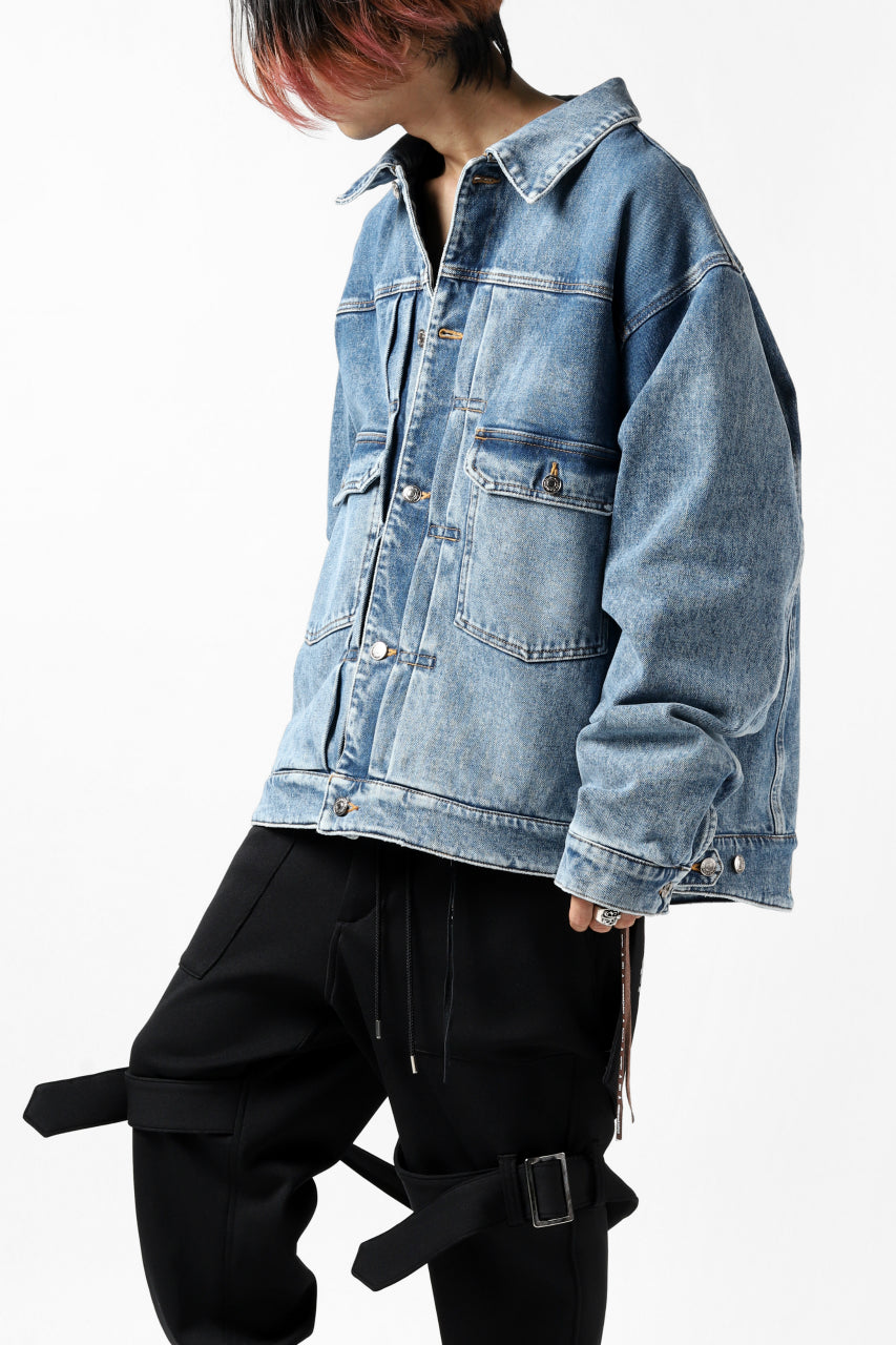 Load image into Gallery viewer, mastermind JAPAN TRUCKER JACKET / 2WAY STRETCH DENIM (INDIGO)