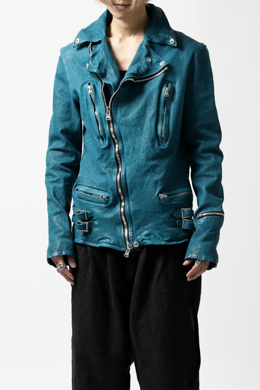 Load image into Gallery viewer, ISAMU KATAYAMA BACKLASH exclusive DOUBLE RIDERS JACKET / JP-CALF GARMENT WASHED (BLACK)