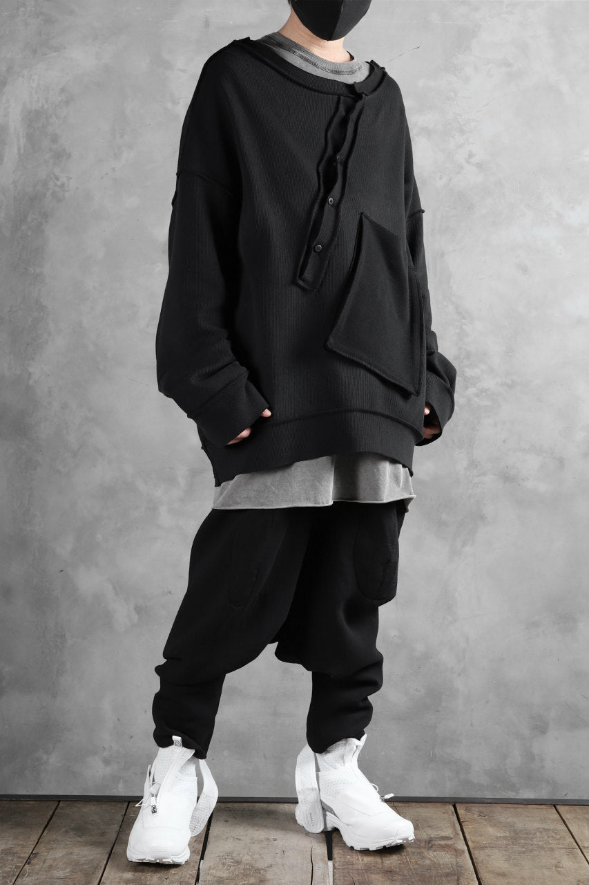 画像をギャラリービューアに読み込む, SOSNOVSKA exclusive SLASH COMBINATION SWEATER TOP (BLACK)