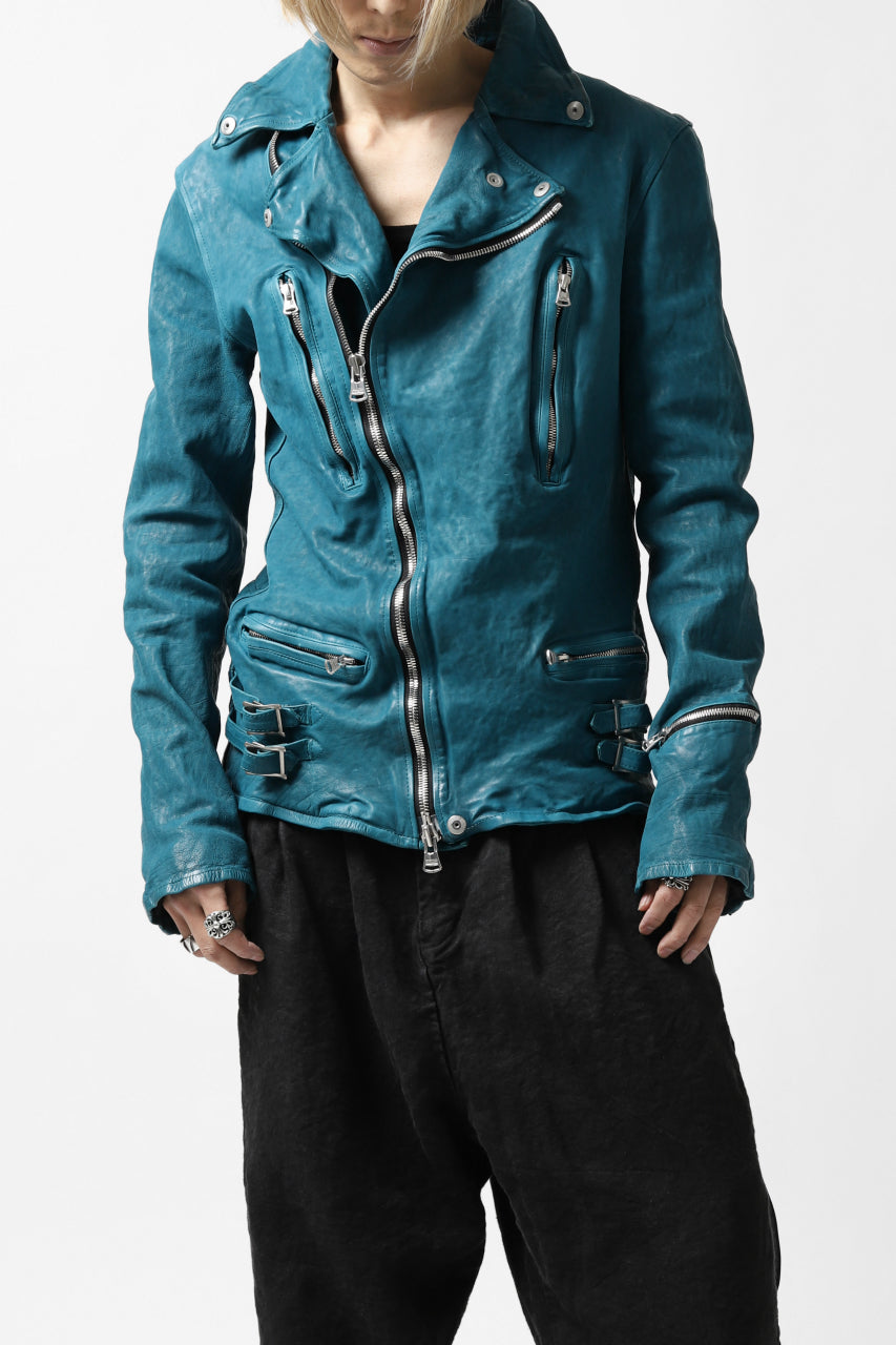 Load image into Gallery viewer, ISAMU KATAYAMA BACKLASH exclusive DOUBLE RIDERS JACKET / JP-CALF GARMENT WASHED (BLACK)