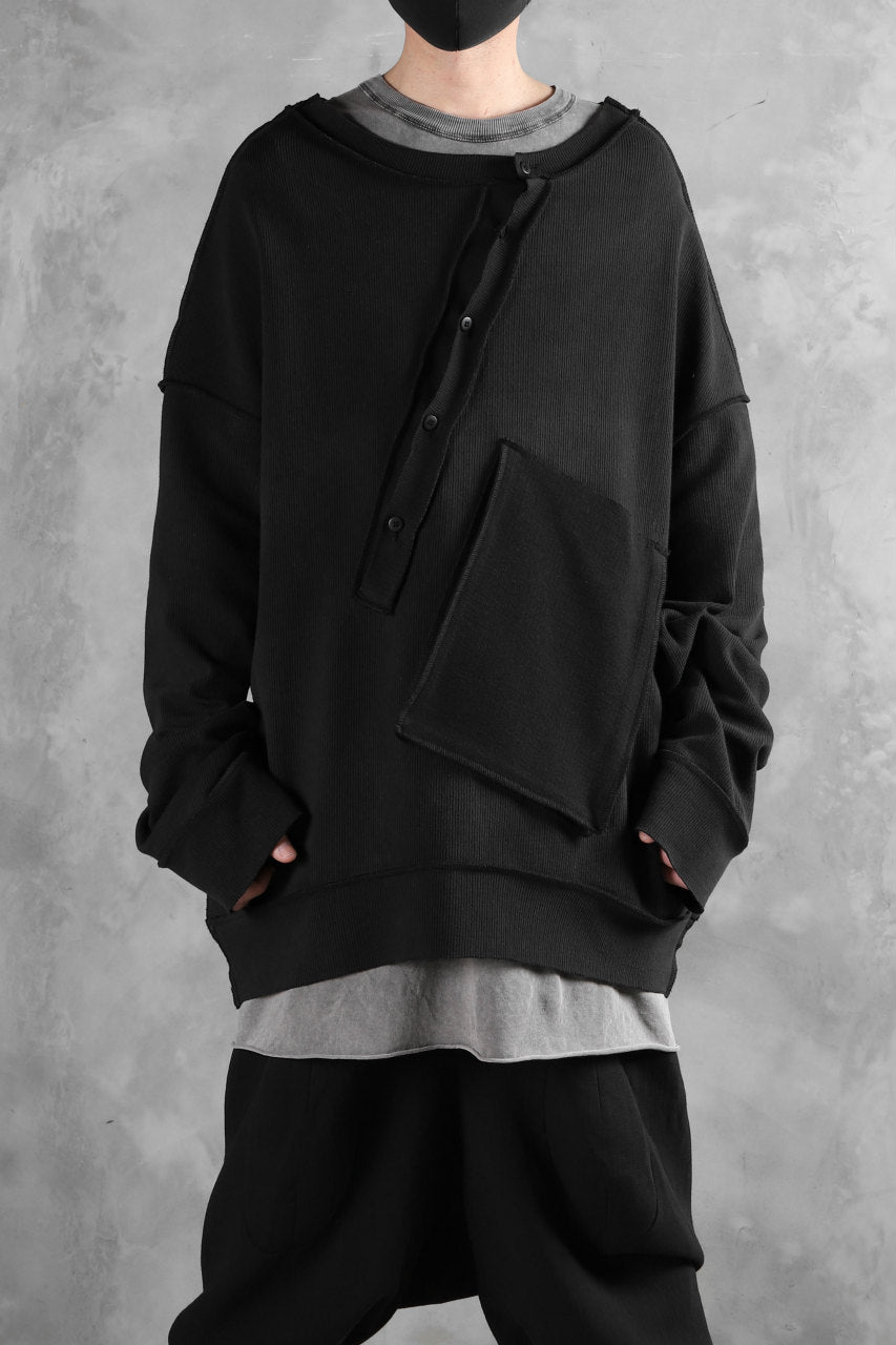 画像をギャラリービューアに読み込む, SOSNOVSKA exclusive SLASH COMBINATION SWEATER TOP (BLACK)