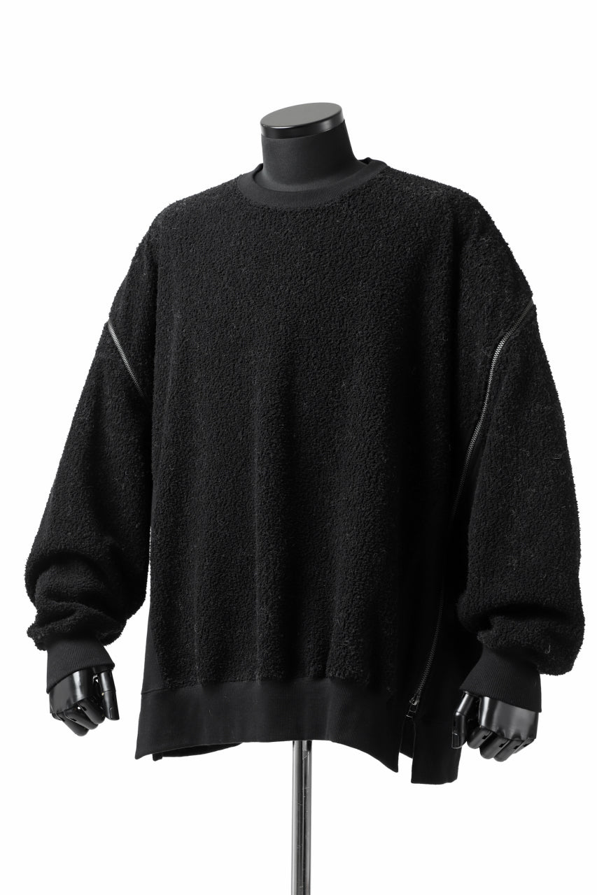 画像をギャラリービューアに読み込む, FACETASM FLEECE ZIPPER SWEAT PULLOVER (BLACK)